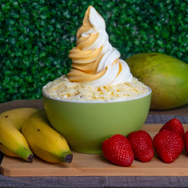 Ensalada de frutas con helado