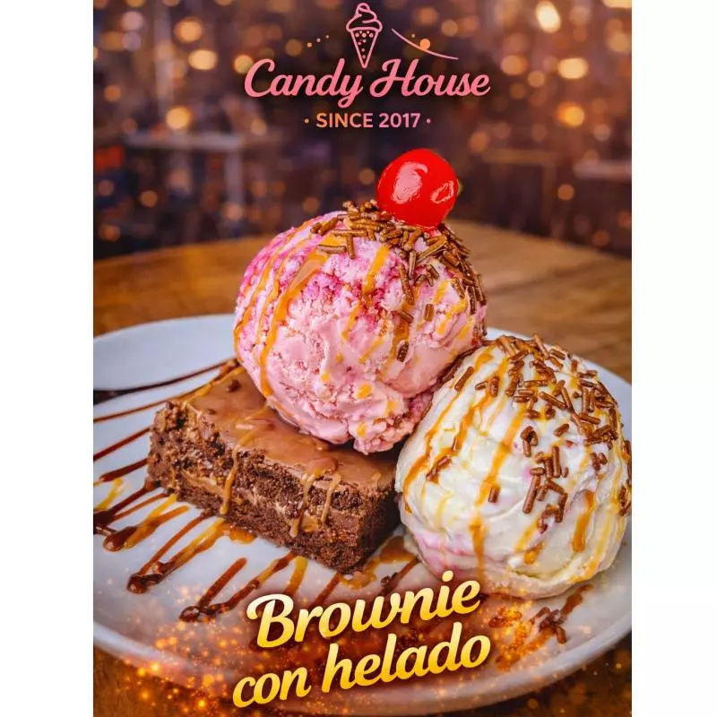 BROWNIE CON  HELADO