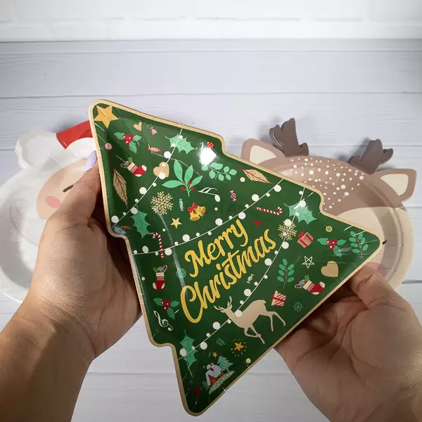 Platos Arbol Navidad🌲10 und PAR-24