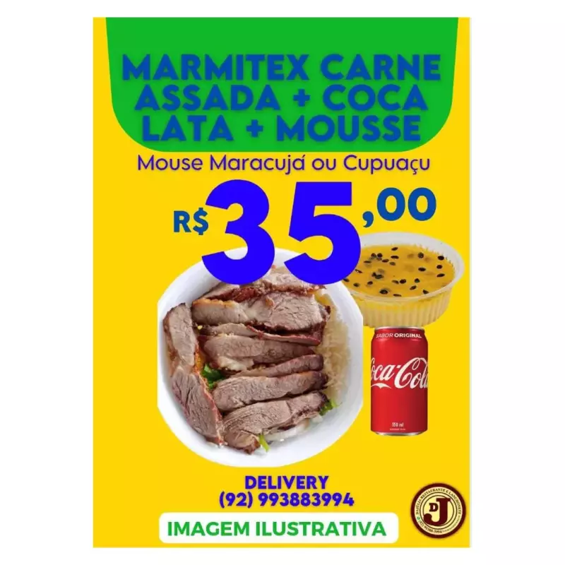 CARNE ASSADA + COCA LATA + MOUSSE