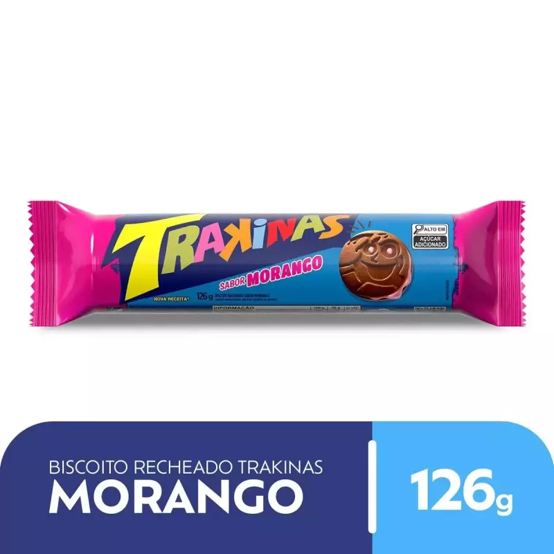 Biscoito Recheado Trakinas Morango