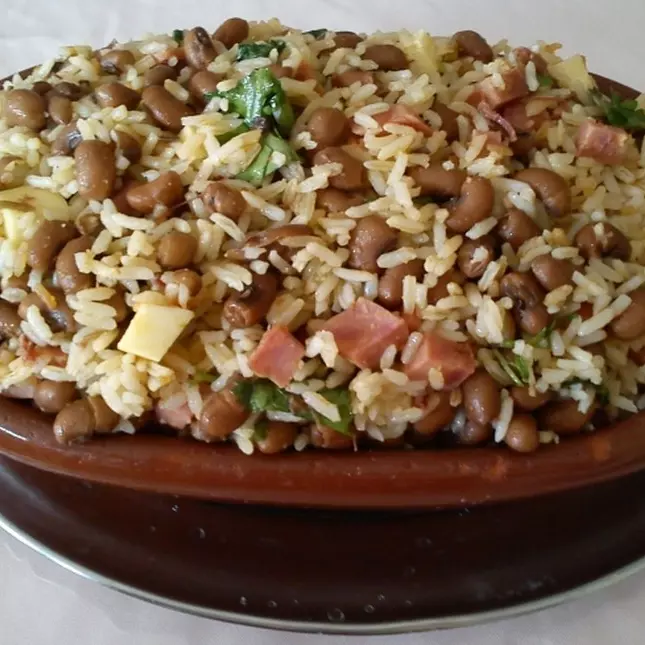 Baião de dois com churrasco