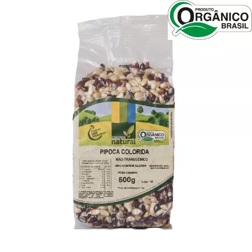 Milho Pipoca Colorida Orgânica 500g
