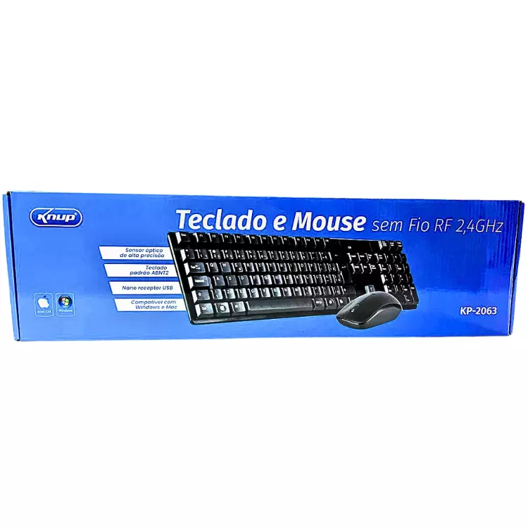 KIT TECLADO S/FIO KNUP KP-2063