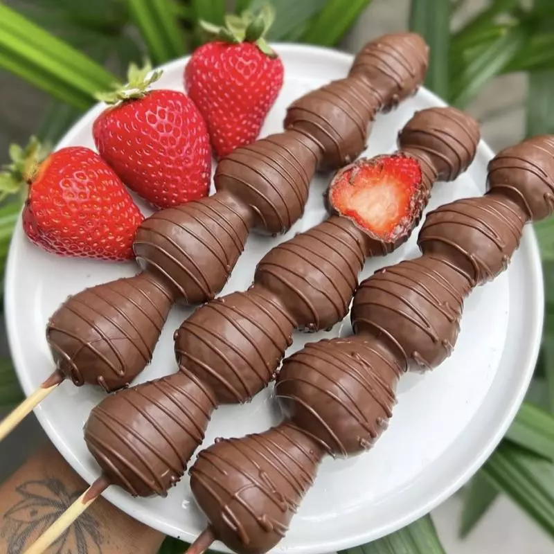 Espeto de Morango e Chocolate