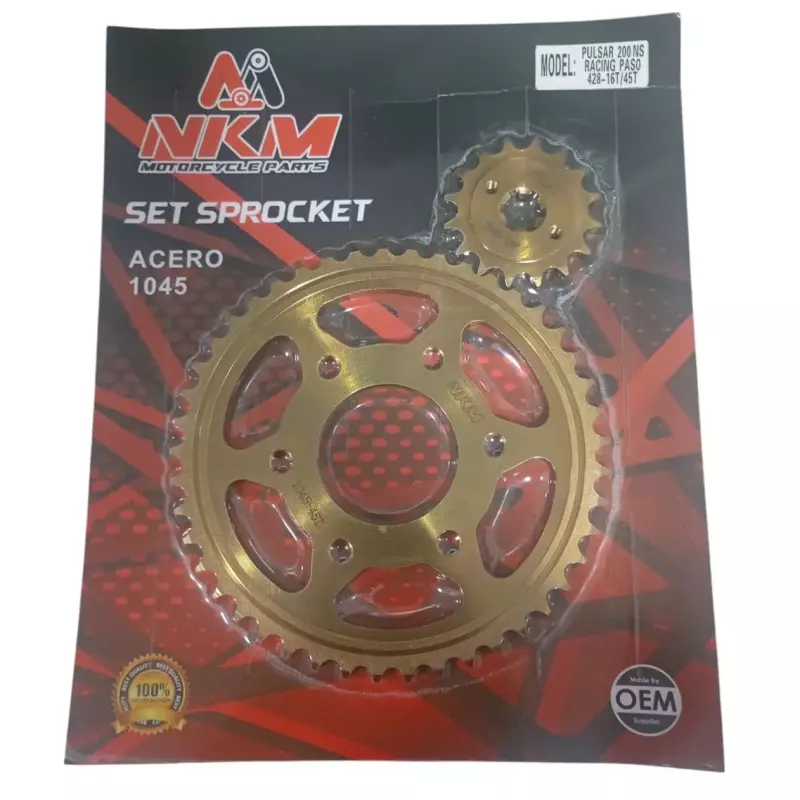 SET SPROCKET PULSAR200NS RACING ORO