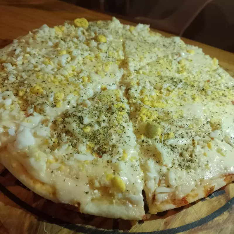 Pizza huevo, ajo