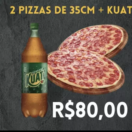 2 pizzas de 35cm + KUAT