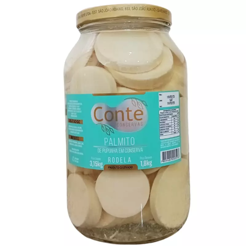 Palmito De Pupunha Rodela 1,8kg