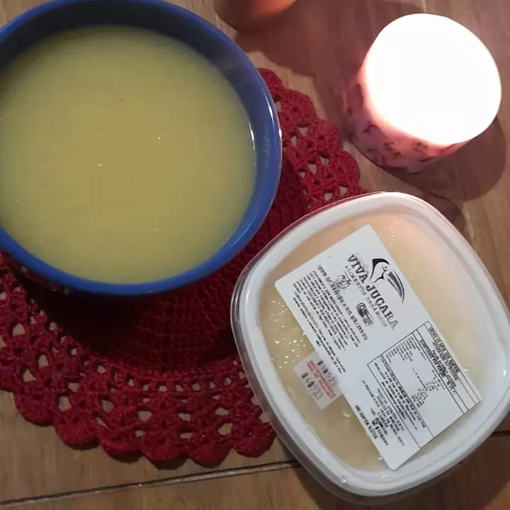 Creme de aipim  com açafrão