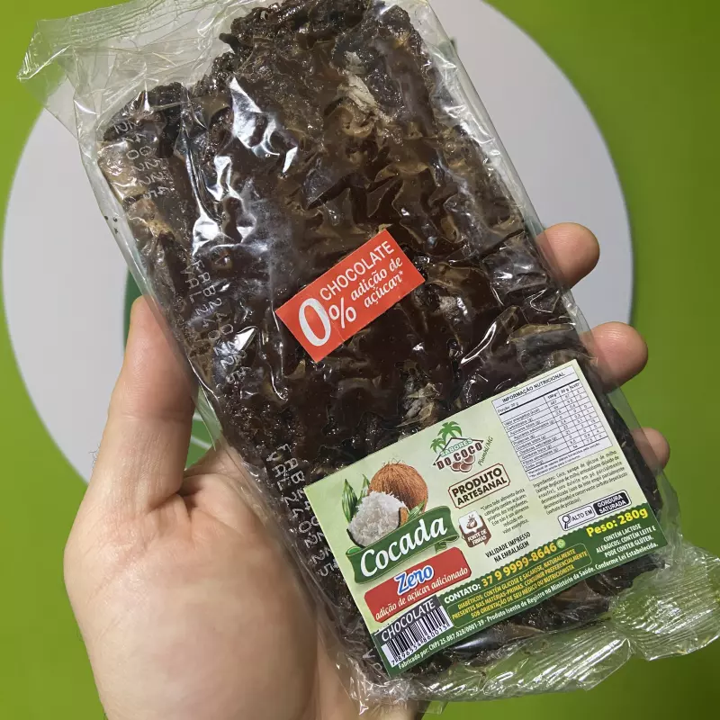 Cocada com chocolate zero açúcar