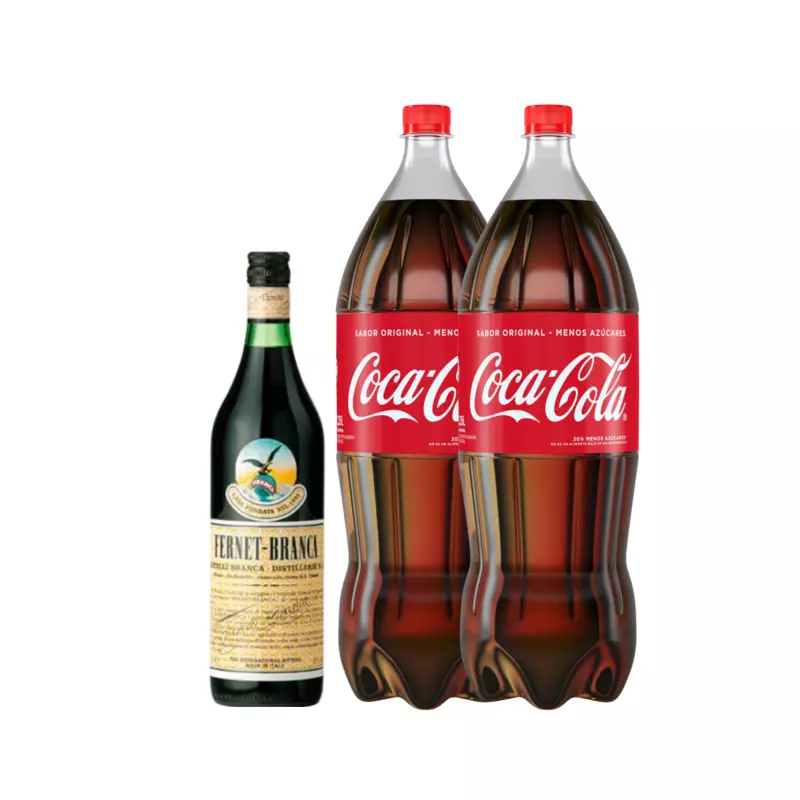 Fernet 750cc + 2 Coca Cola 1.75L