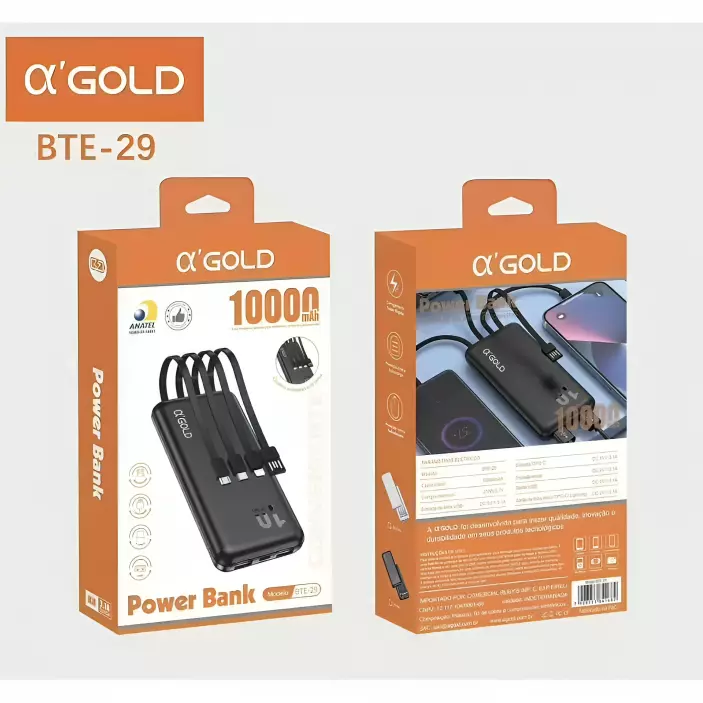 CARREGADOR POWERBANK GOLD BTE-29