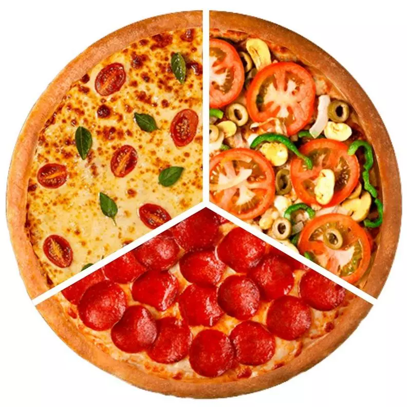 Pizza de 12 Fatias. 2 ou 3 sabores