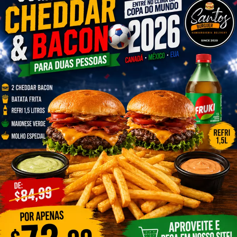 COMBO HÉXA SANTOS BACON + FRITAS