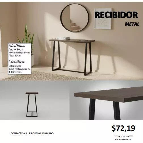 RECIBIDOR METAL