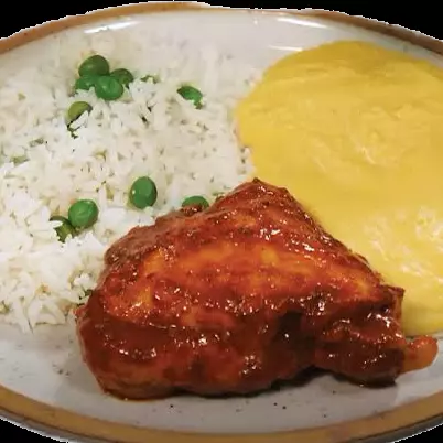 Puré con pollo al Horno