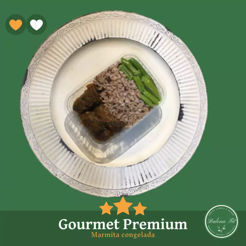 Arroz 8 grãos, Bife a rolê e vagem