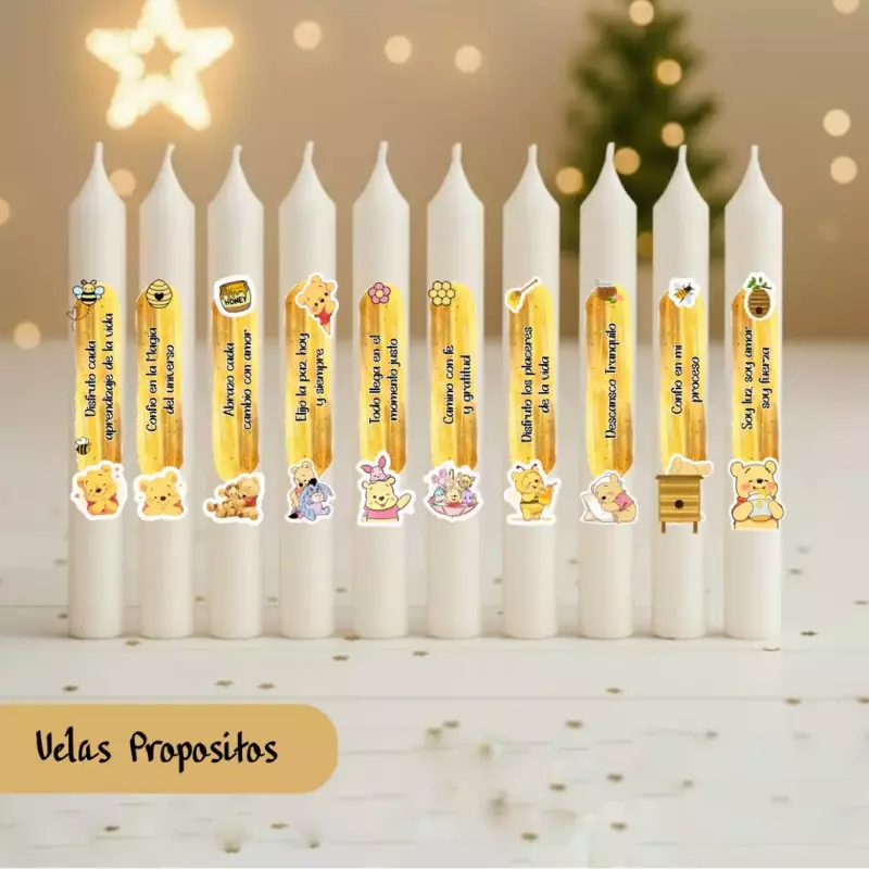 Vela 15cm paq x10 winipooh premium