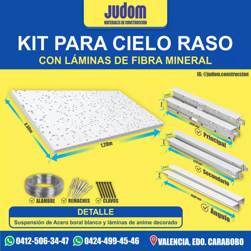 KIT CIELO RASO FIBRA MINERAL+BORAL
