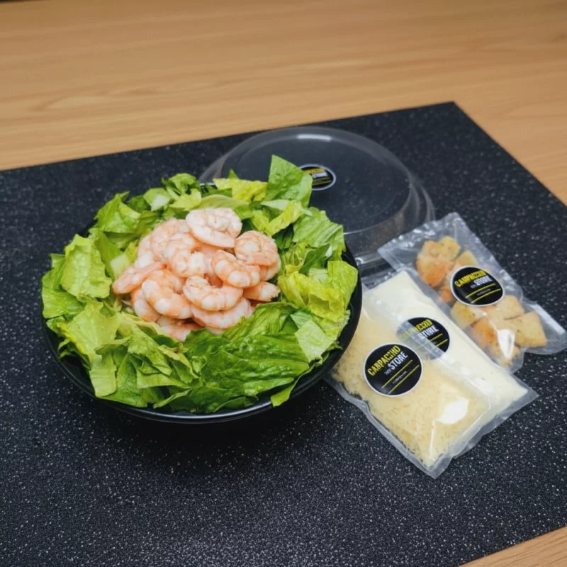Ensalada César con Camarones Cocidos