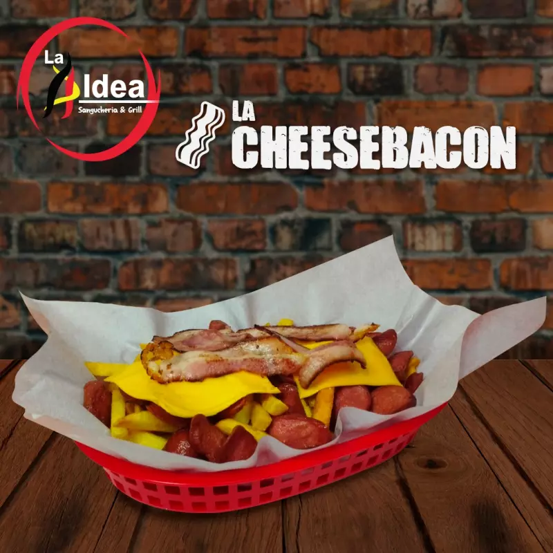 Salchipapa cheesebacon