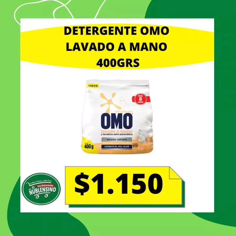 Detergente Omo lavado a mano 400grs
