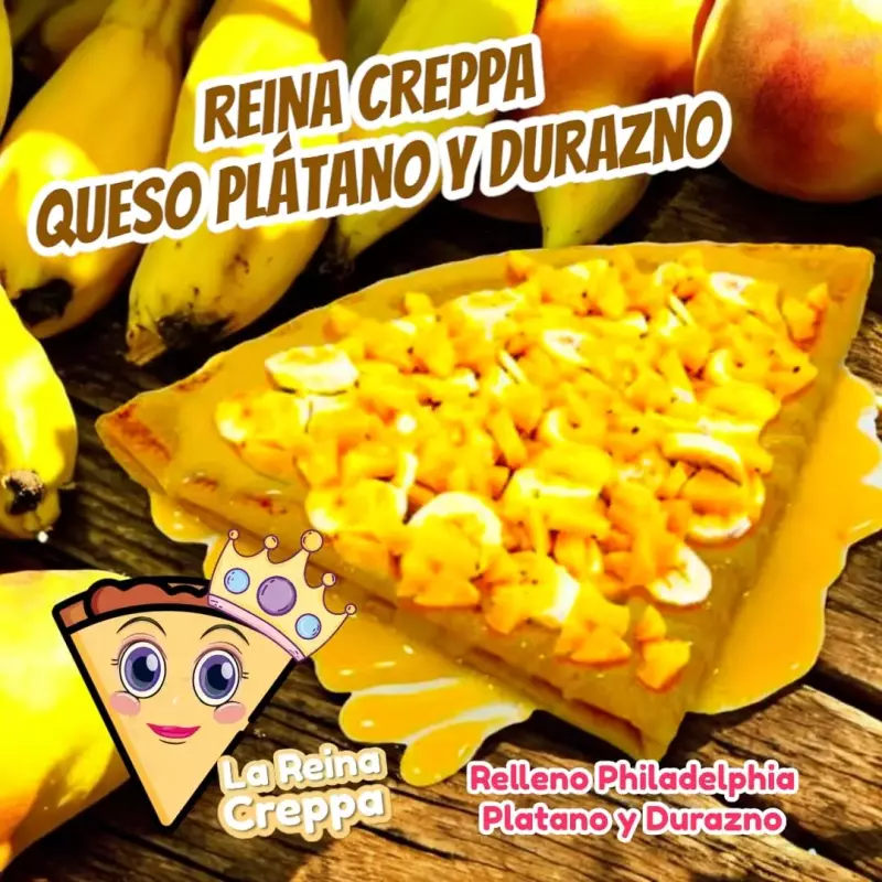Reina Creppa Queso Plátano Y Durazno