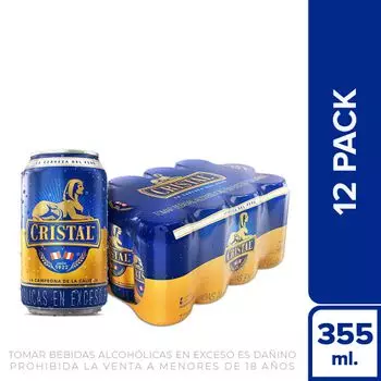CERVEZA CRISTAL LATA 355 ml x12