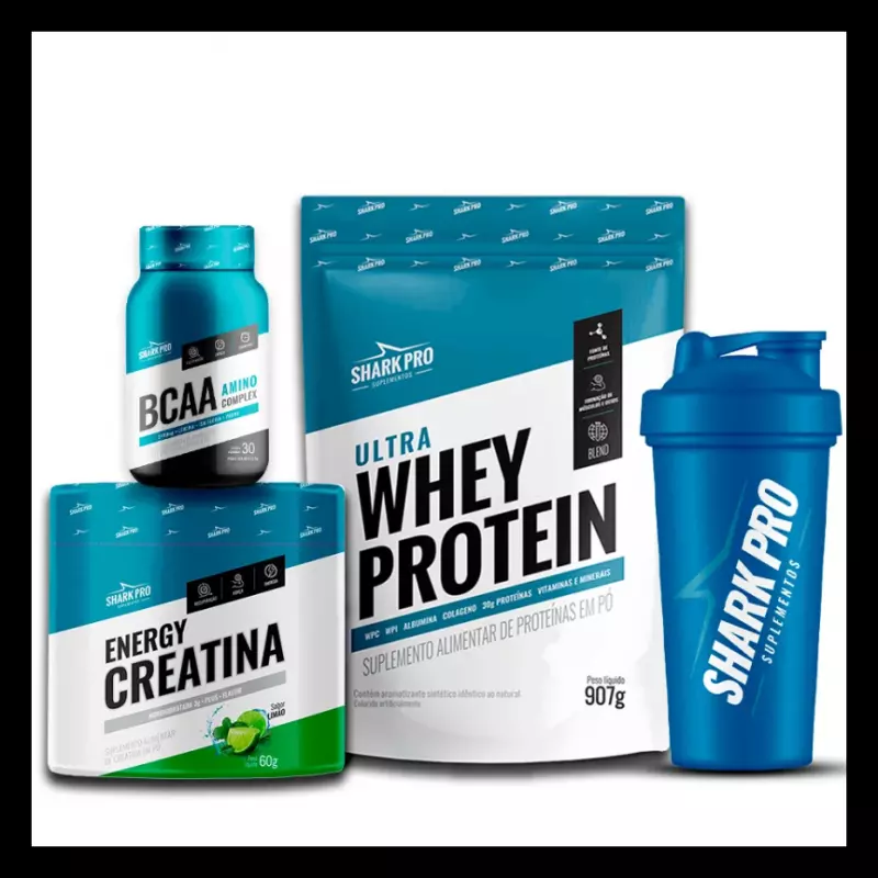 KIT SHARK PRO WHEY-BCAA-CREAT-COQUET