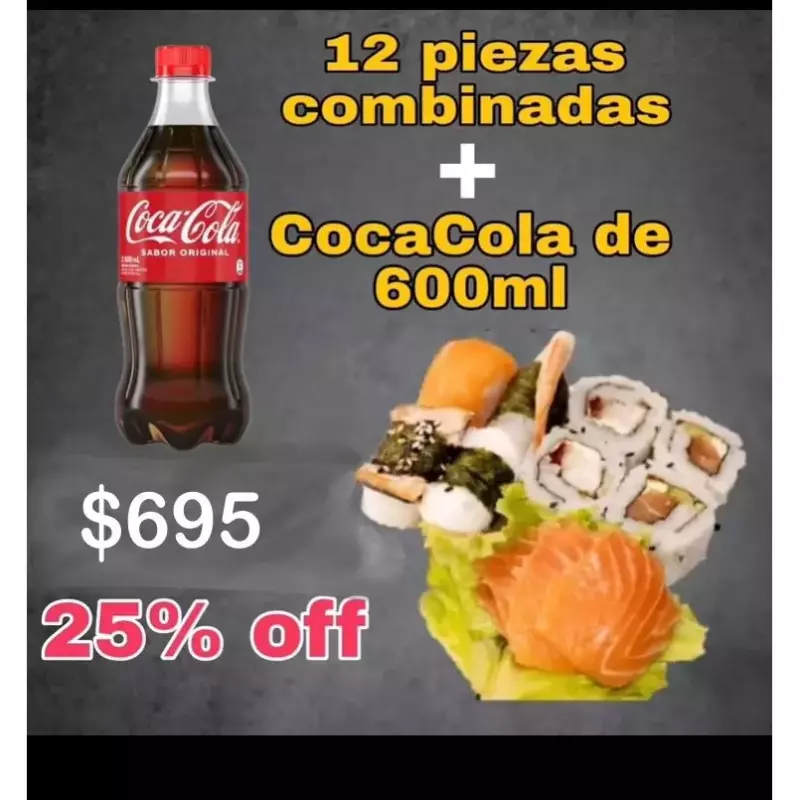 Tabla de 12 combinadas+ coca 600 cc