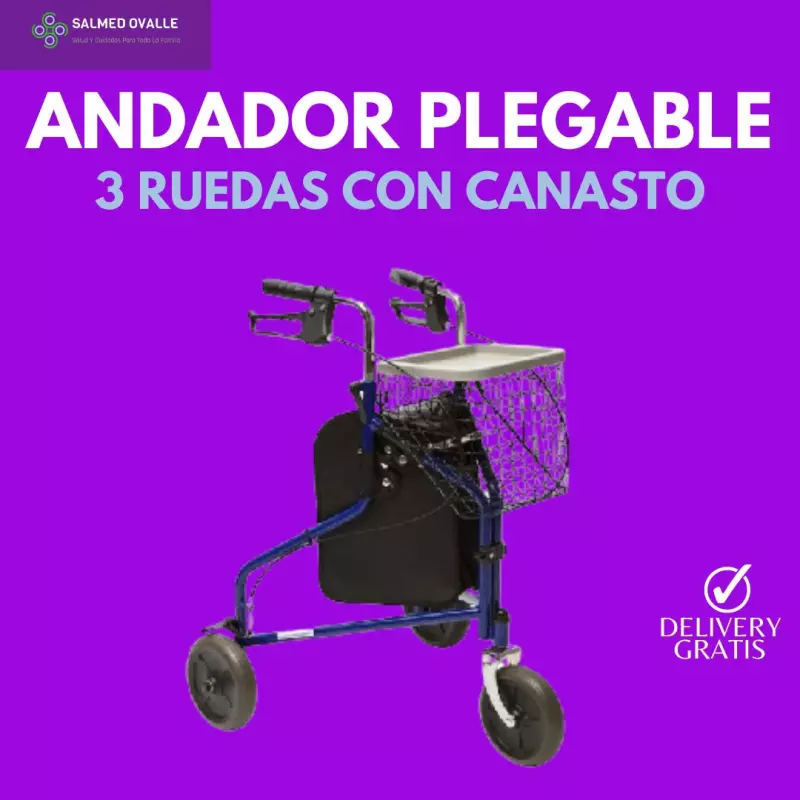ANDADOR TRES RUEDAS CARRITO COMPRAS
