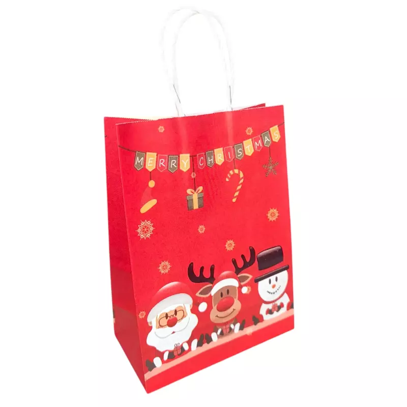 Bolsa Papel Navidad Santa Reno Nieve