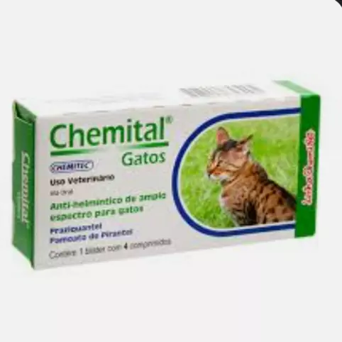 Vermífugo Chemital gatos 4 como.