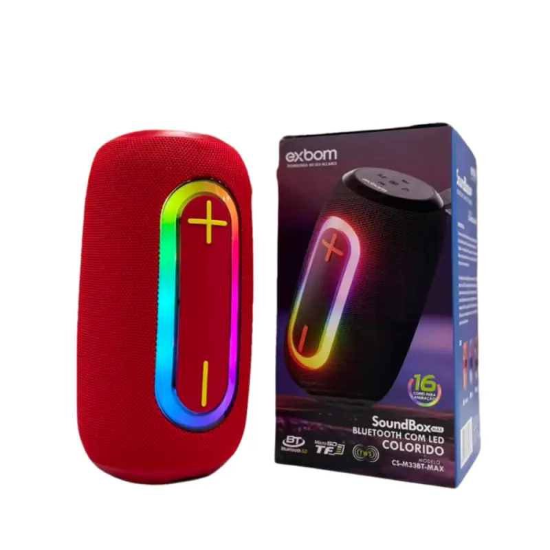 CAIXA DE SOM EXBOM RGB CS-M33BT-MAX