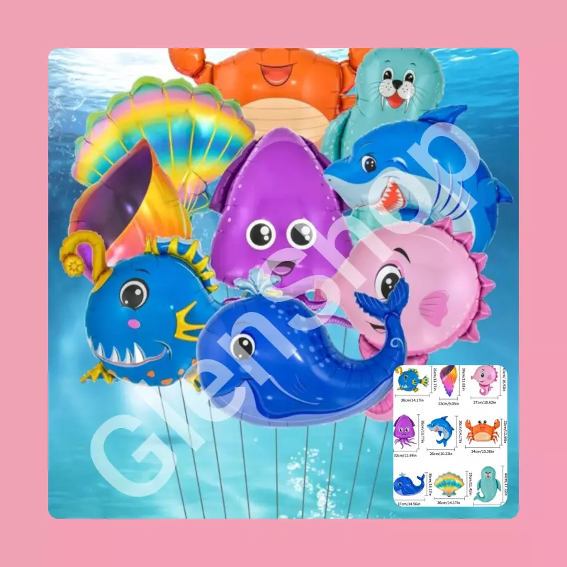 Set 9 globos de animales marinos