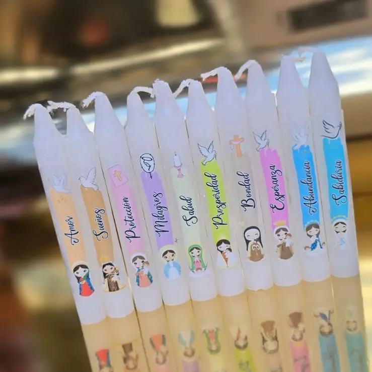 Velas 12cm pte x10 virgen