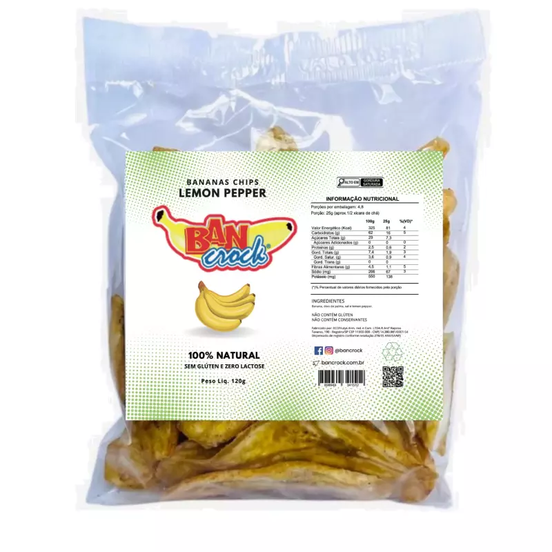 Chips Banana Lemon Pepper - 120g