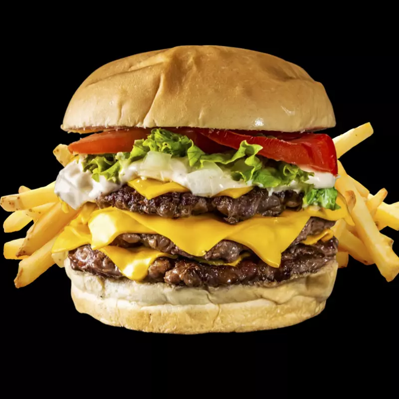 Tasty Burga + Papas Fritas