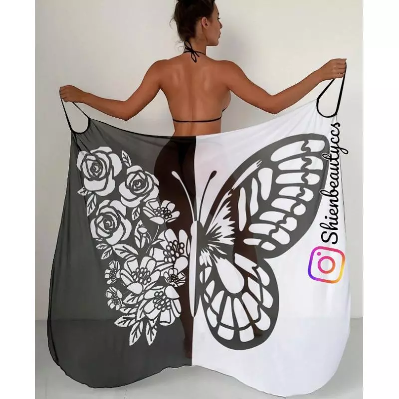 Vestido pareo estampado de Mariposa