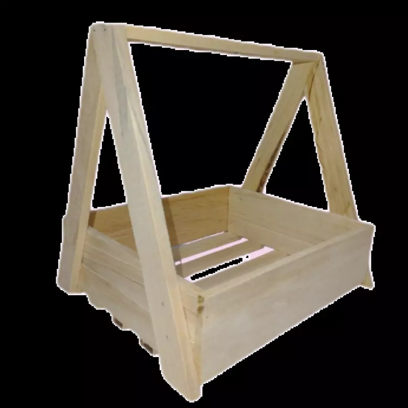 Canasta madera mediana agarradera dob