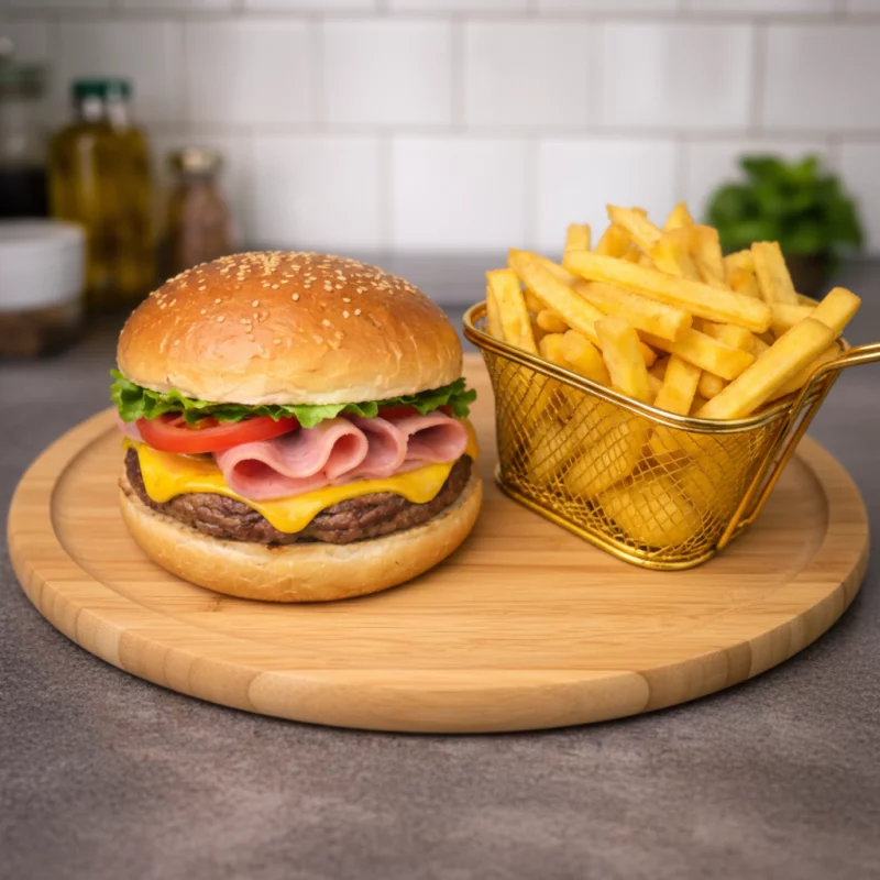 HAMBURGUESA CLASICA + papa frita