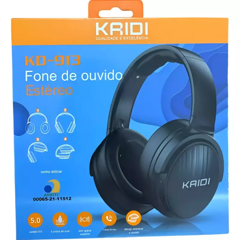 FONE DE OUVIDO KAIDI ESTÉREO KD-913