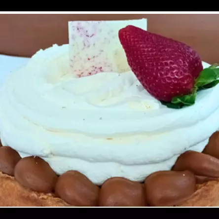 Brownie de chocolate blanco