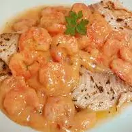 Filé de Peixe com Creme de Camarão