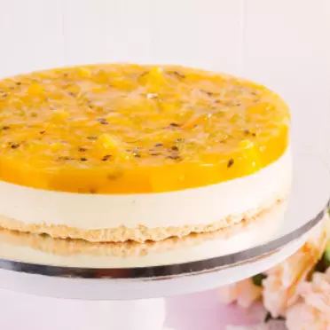 Tarta fría de maracuyá