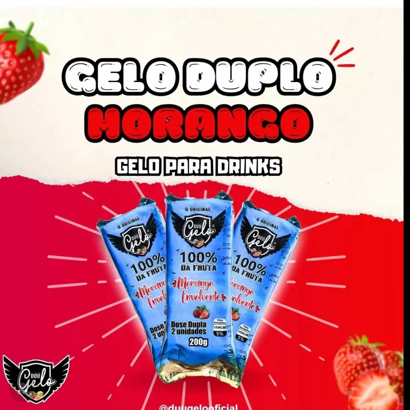Gelo saborizado morango 200g