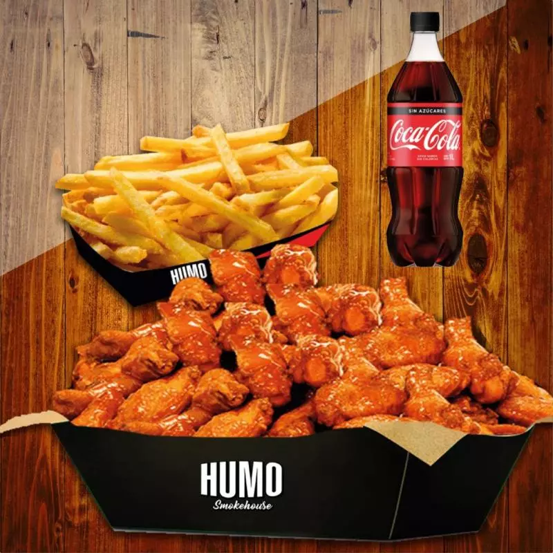 30 ALITAS + PAPAS + GASEOSA DE 1 LITRO