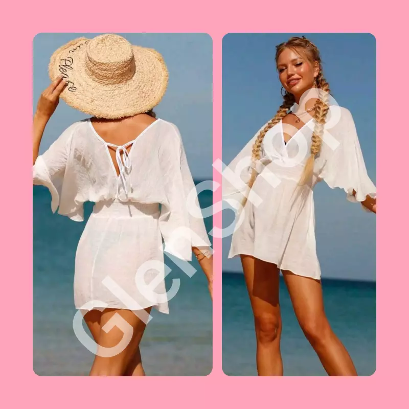 Vestido playero unitalla blanco