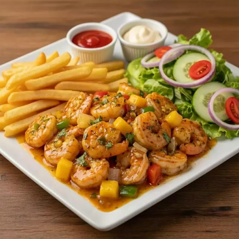 Camarones en salsa caribeña